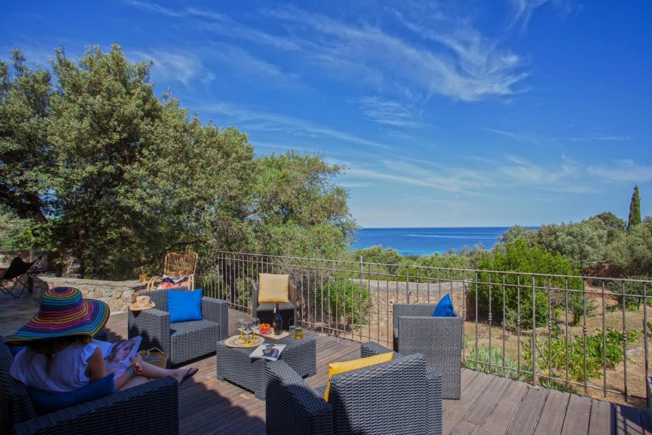 Villa bodri, maison en pierre avec vue mer et piscine chauffée LʼÎle-Rousse Exterior foto